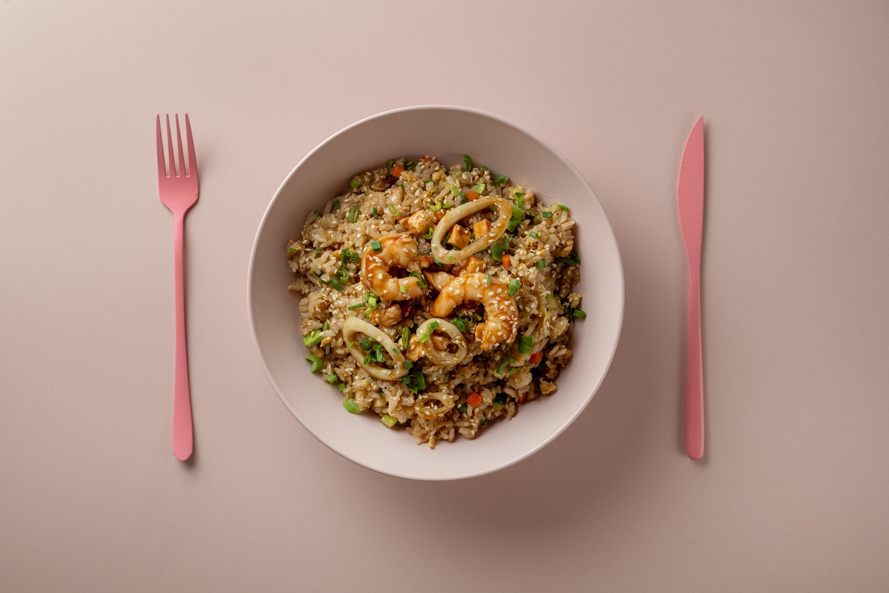 Жареный рис с морепродуктами